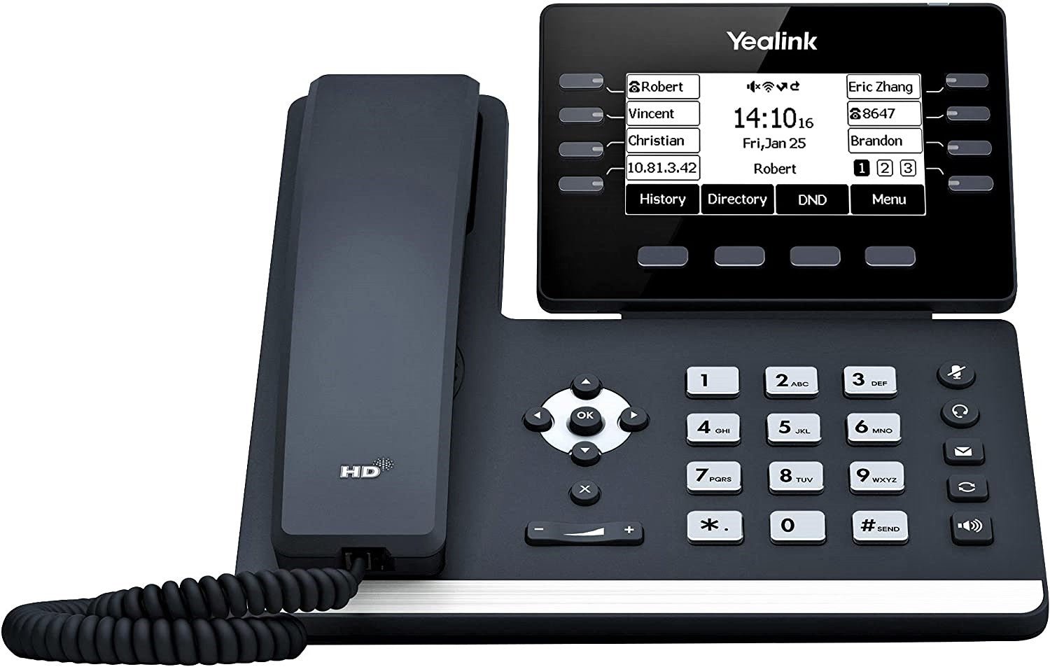 Yealink SIP T53 IP Phone for Business - HD Voice, PoE Support, 4.3
