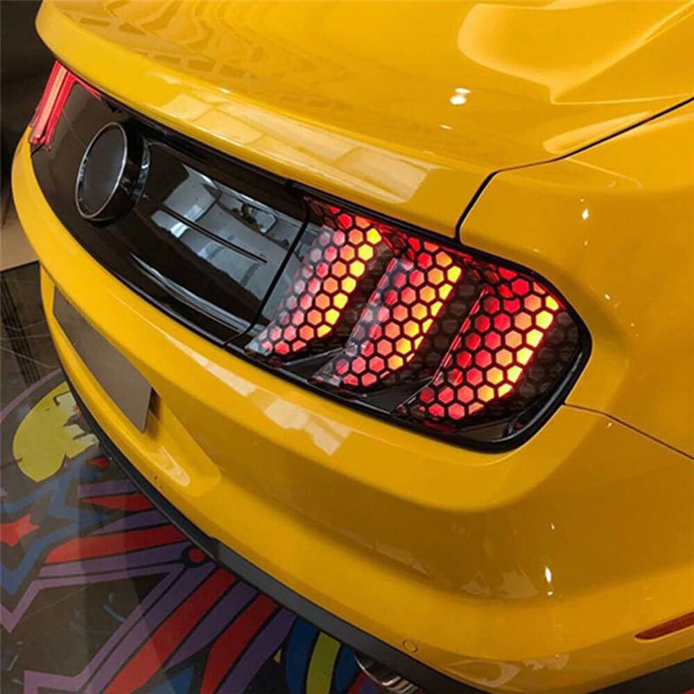 Honeycomb Taillight Cover Stickers 6Pcs for Mustang 2015 - Car Exterior Decoration