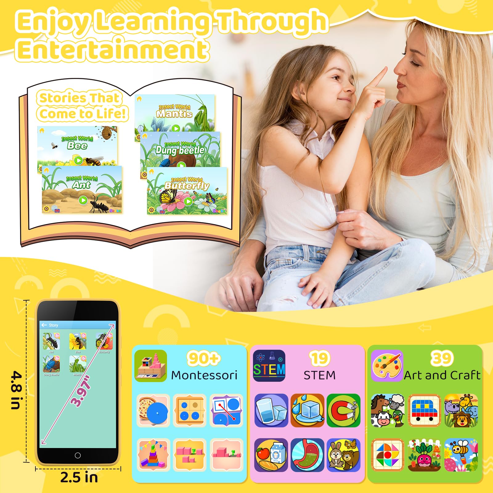 Best Kids Smart Phone Gift for Boys & Girls Ages 3-12 - 3.97