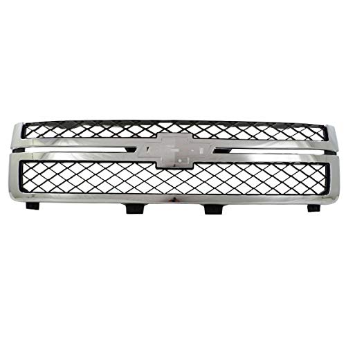 Chevy Silverado 2500HD/3500HD Front Grill Replacement (2011-2014 Models) - Durable Gray/Chrome Truck Grille for Chevy Pickup - Perfect for Off-Roading & Custom Upgrades