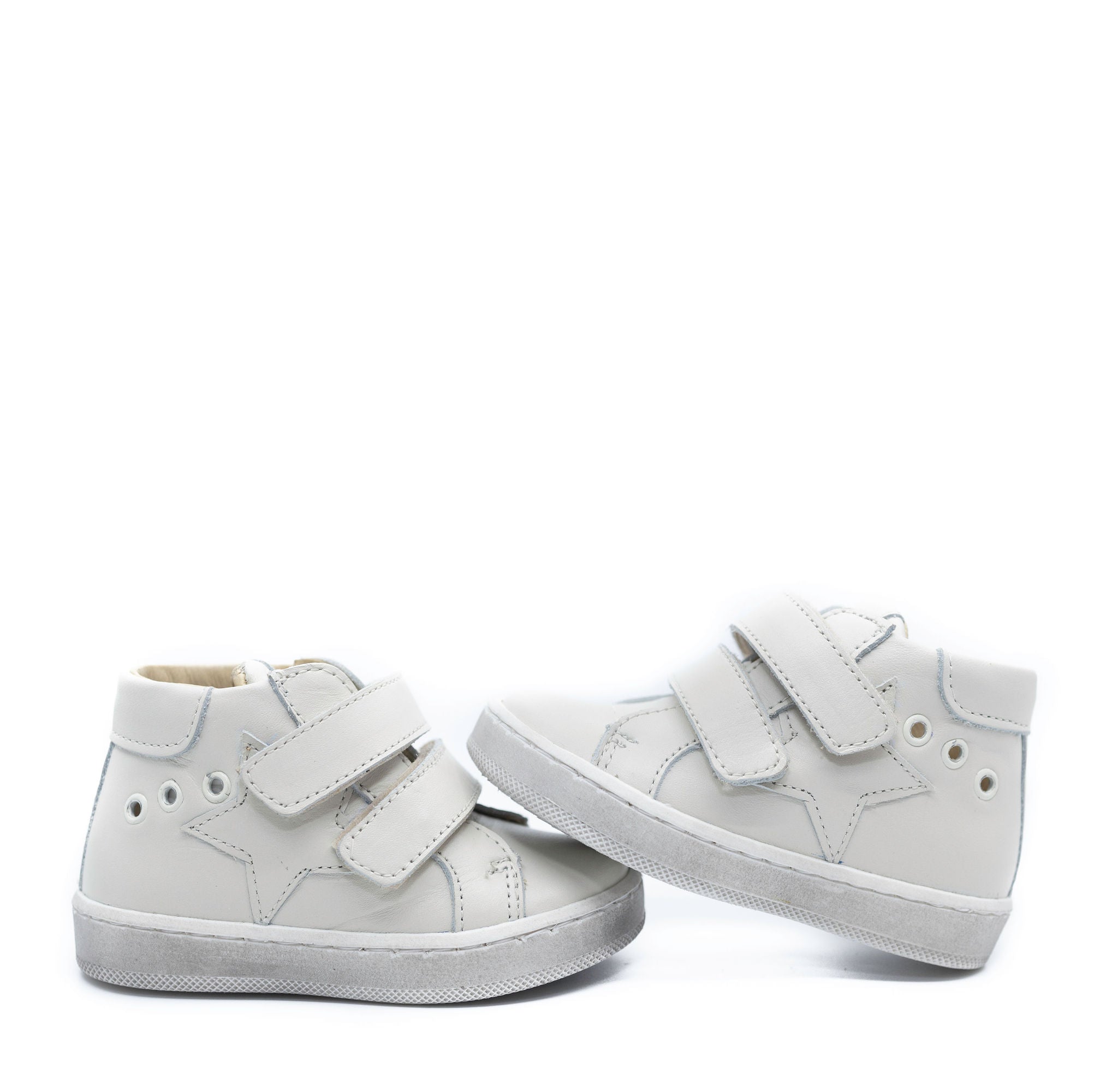 Blublonc Cream Star Hi Top Baby Sneakers - Cute & Comfortable First Walking Shoes for Toddlers - Perfect for Daily Wear, Playtime & Special Occasions