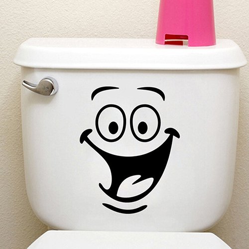Funny Smiley Face Wall Stickers - Bathroom & Kitchen Decor for Home
