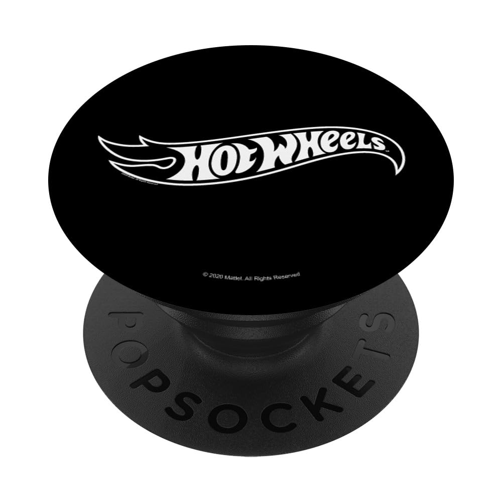 Hot Wheels Black Flame Logo PopSockets Standard PopGrip - Swappable Phone Grip & Stand for Smartphones, Perfect for Car Enthusiasts & Collectors