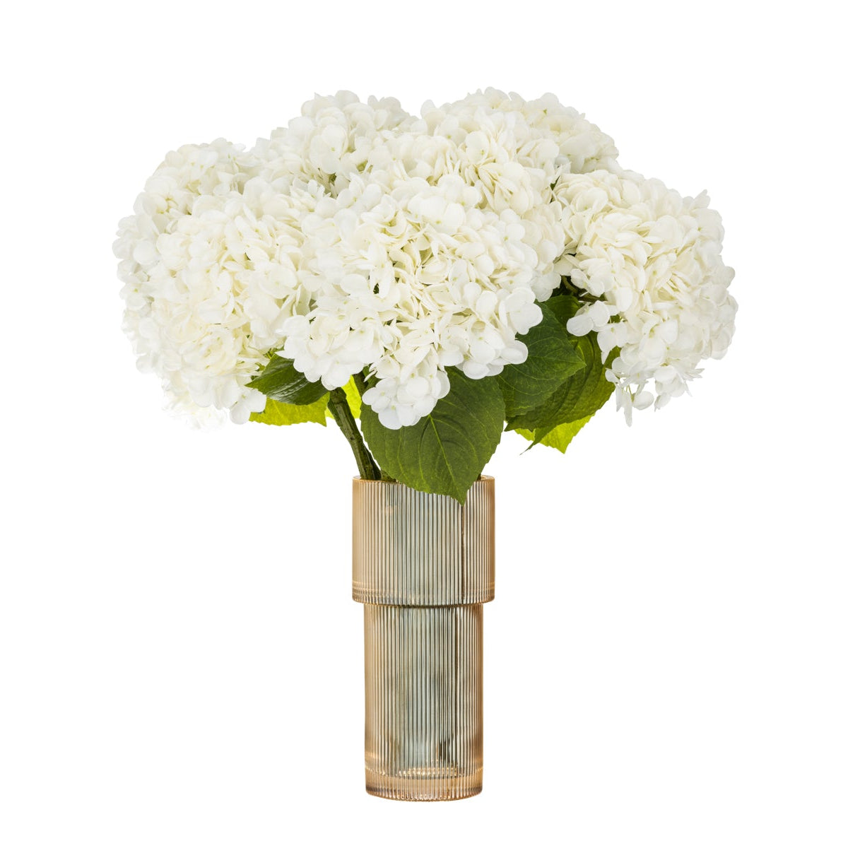 Premium Real Touch Artificial Hydrangea Flowers - White - Lifelike Fake Floral Arrangement for Home Decor, Wedding Centerpieces, Office & Outdoor Garden Decorations