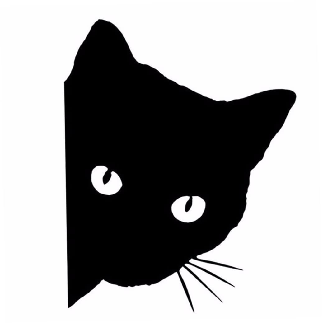 Funny Cat Reflective Vinyl Car Sticker - Black Decorative Decals for Car Body & Window Styling | Waterproof & Durable for Cars, Trucks, SUVs | Perfect for Personalizing Vehicles & Showing Personality