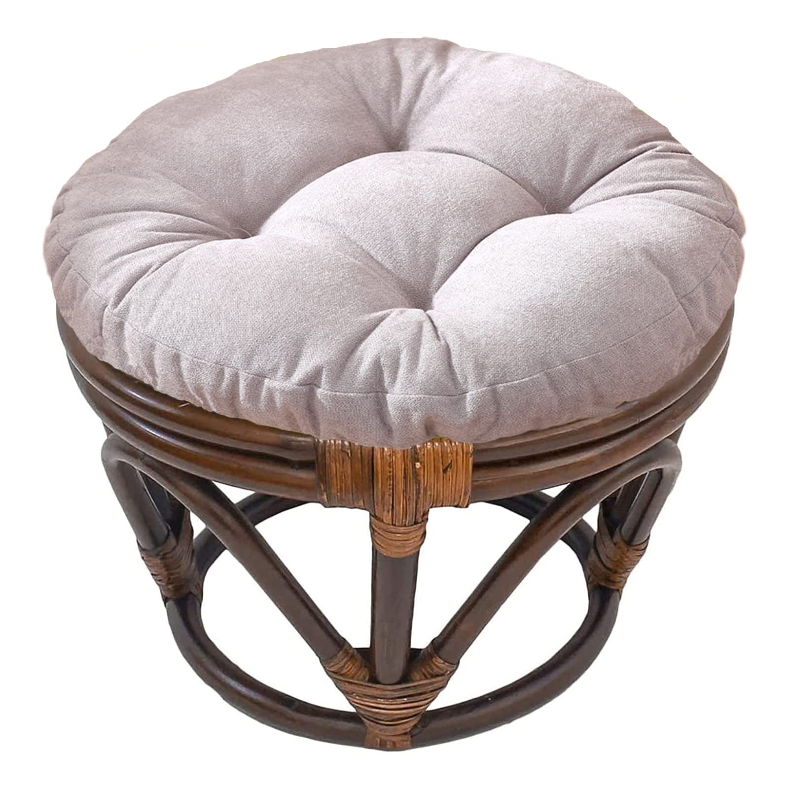 Round Futon Seat Cushion - Overstuffed Tatami Floor Pillow for Living Room, Bedroom & Meditation - 21.6 Inch Gray Papasan Footstool Cushion - Perfect for Lounging, Yoga & Cozy Home Decor
