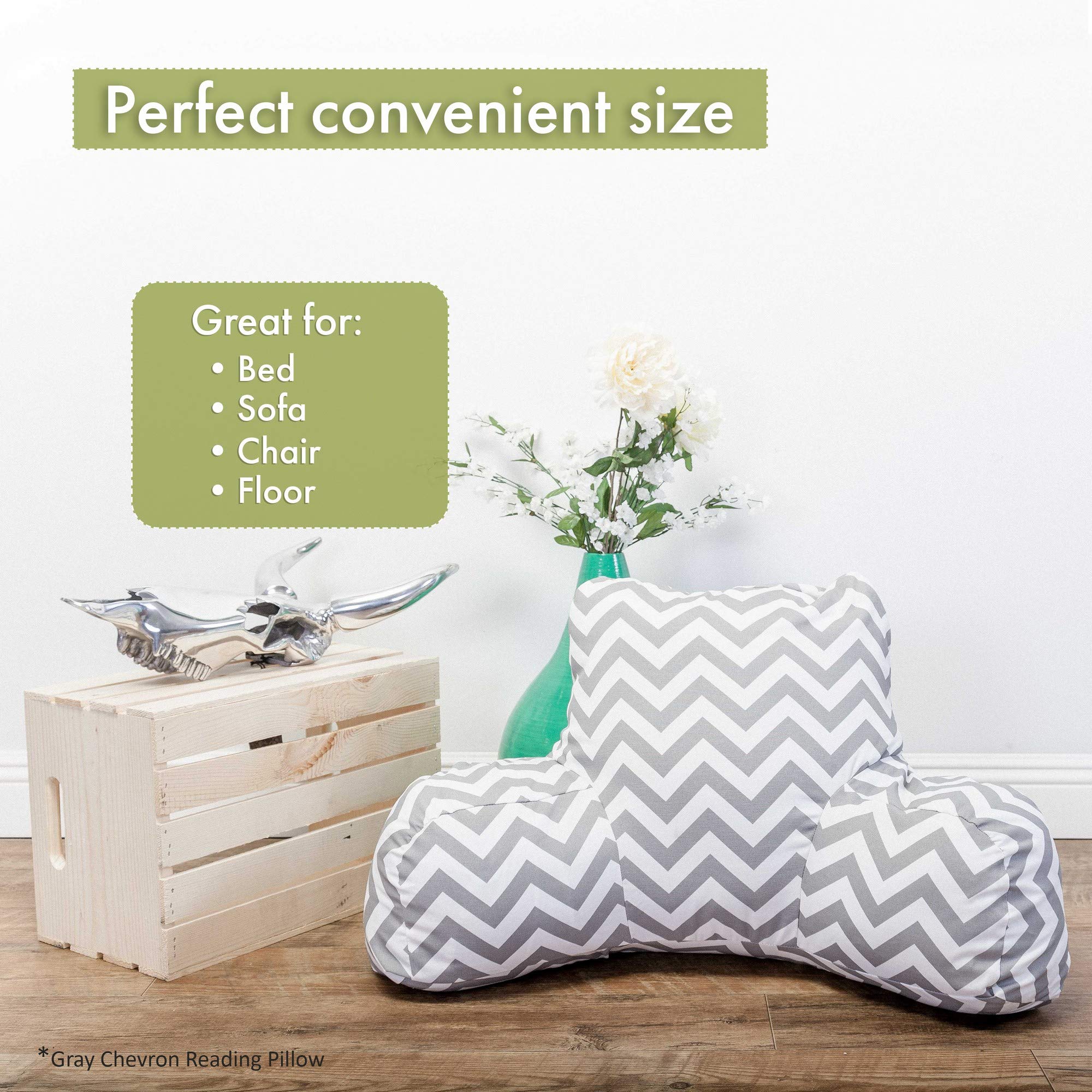 Majestic Home Goods Villa Reading Pillow with Pearl Accents - Comfortable Back Support for Bed, Sofa & Floor Reading - Perfect Gift for Book Lovers