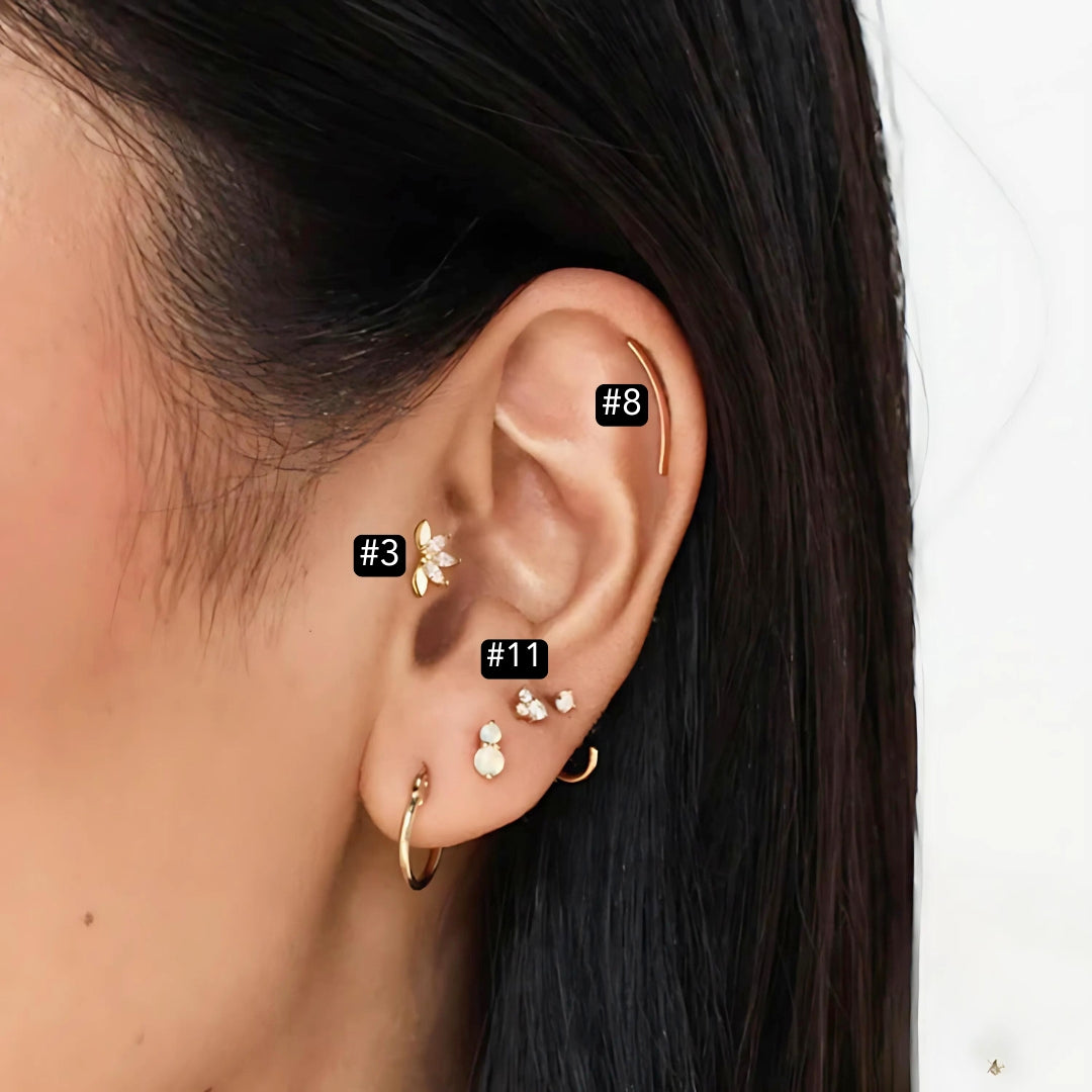 16G Evil Eye Hamsa Flat Back Tragus Daith Earrings for Women - Stainless Steel Cartilage Hoop Earring for Helix, Conch, Rook Piercing | Perfect for Everyday Wear, Spiritual Protection & Boho Jewelry Collection