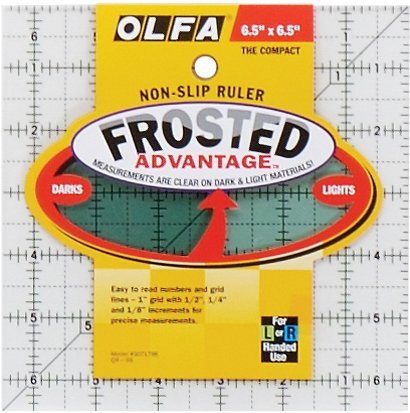Olfa Frosted Advantage Non-Slip Ruler - 12 Inch Compact Measuring Tool for Quilting, Sewing & Crafts (SKU# 642352MA) - Perfect for DIY Projects, Fabric Cutting & Precision Measurements