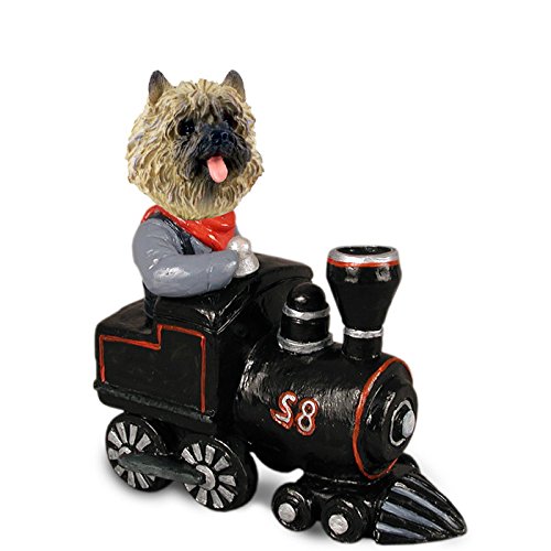 Cairn Terrier Red Train Dog Figurine - Collectible Scottish Terrier Statue for Home Decor, Gift for Dog Lovers, and Train Enthusiasts