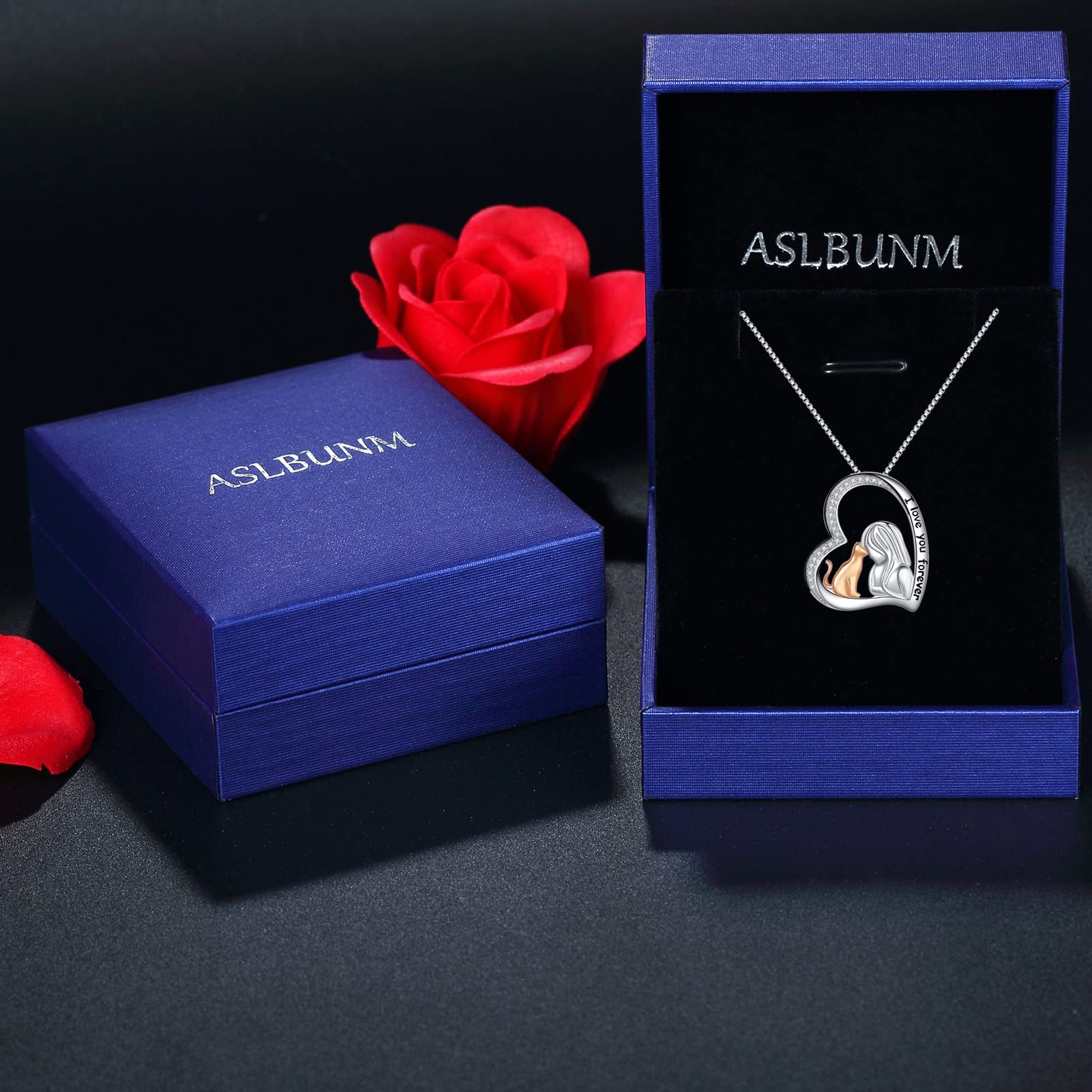 925 Sterling Silver Cute Cat & Dog Pendant Necklace for Women - Dainty Pet Jewelry Gift for Daughter, Girlfriend, Wife - Perfect Birthday, Anniversary & Valentine's Day Present for Animal Lovers