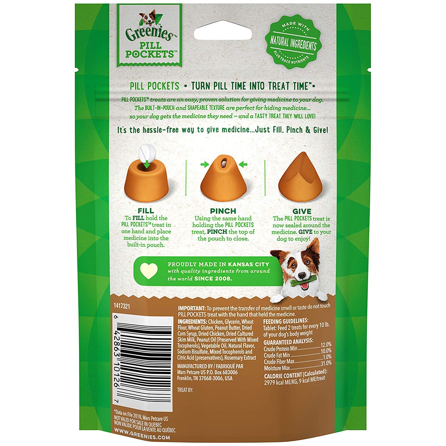 Greenies Pill Pockets for Dogs - 3 Pack (90 Tablets) | Peanut Butter Flavored Soft Dog Treats | Helps Hide Medication & Supports Dental Health | Perfect for Picky Eaters & Daily Oral Care