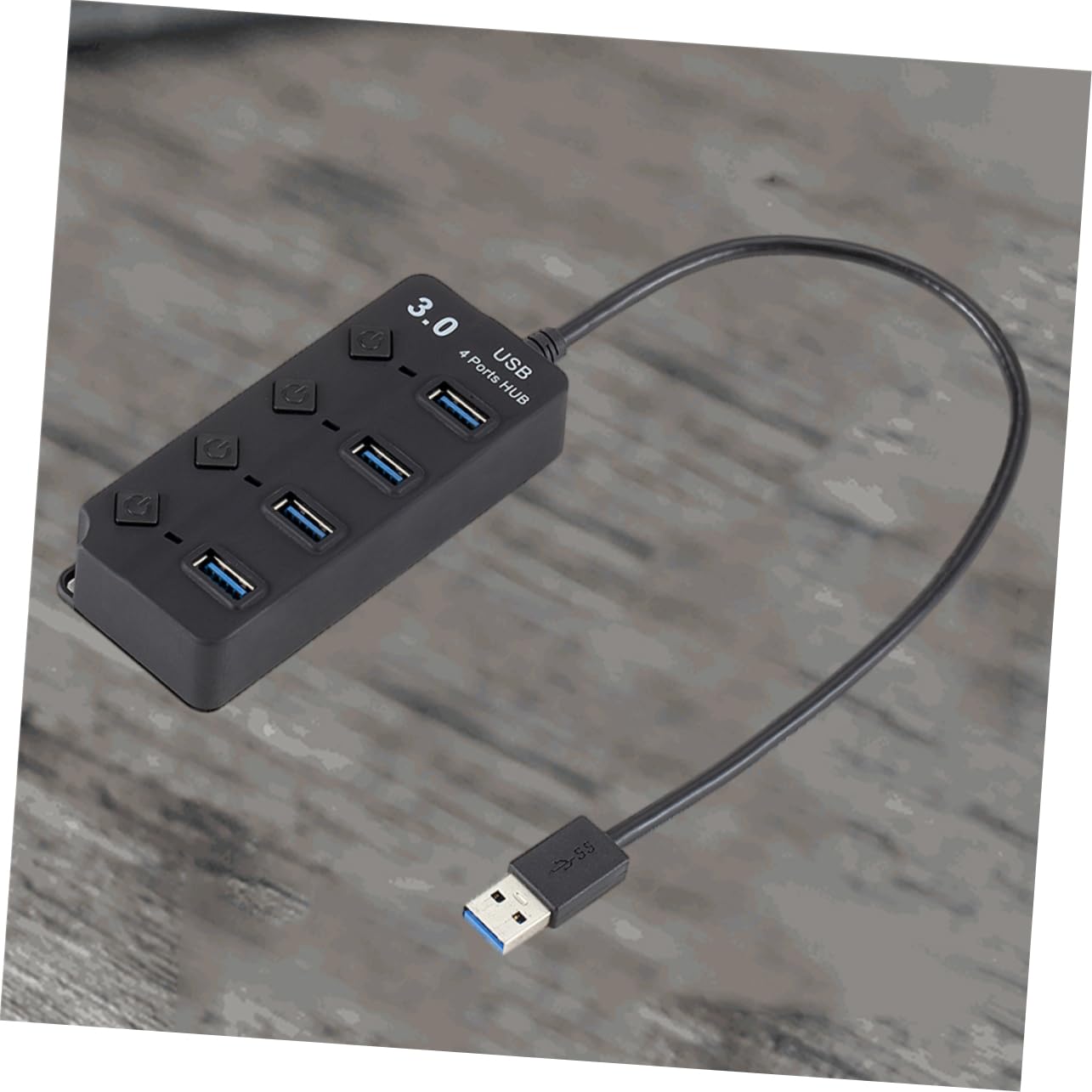 OSALADI 4-Port USB 3.0 Hub with Individual Switches - High Speed Data Transfer for Laptop, PC, Tablet & Smartphone - Perfect for Home Office, Gaming & Travel Accessories