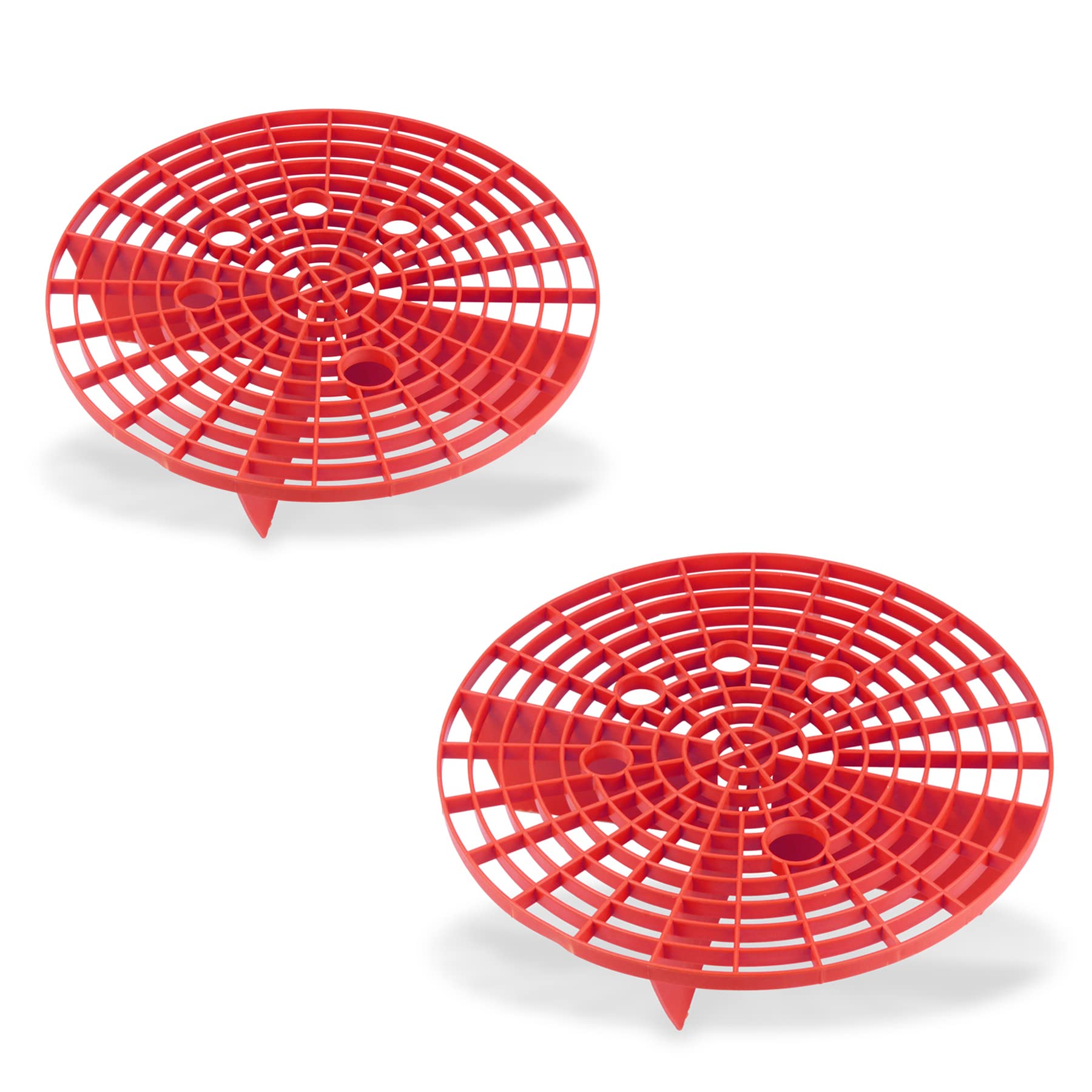 Amiss 2 Pack Car Wash Bucket Set with Grit Guard - Scratch-Free Auto Detailing Kit for Interior & Exterior Cleaning (10.2 Inch, Red) - Perfect for Hand Washing, Waxing & Detailing Your Car, Truck or SUV