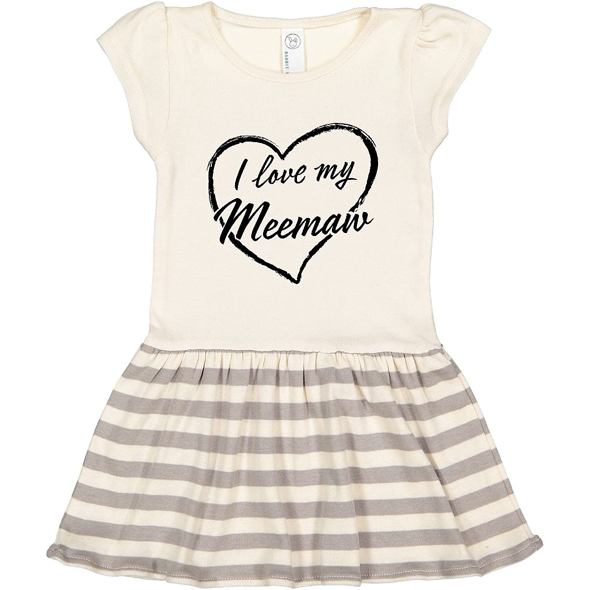 Inktastic I Love My Meemaw Black Chalk Heart Toddler Dress - Cute Outfit for Grandparents Day, Family Reunions & Special Occasions
