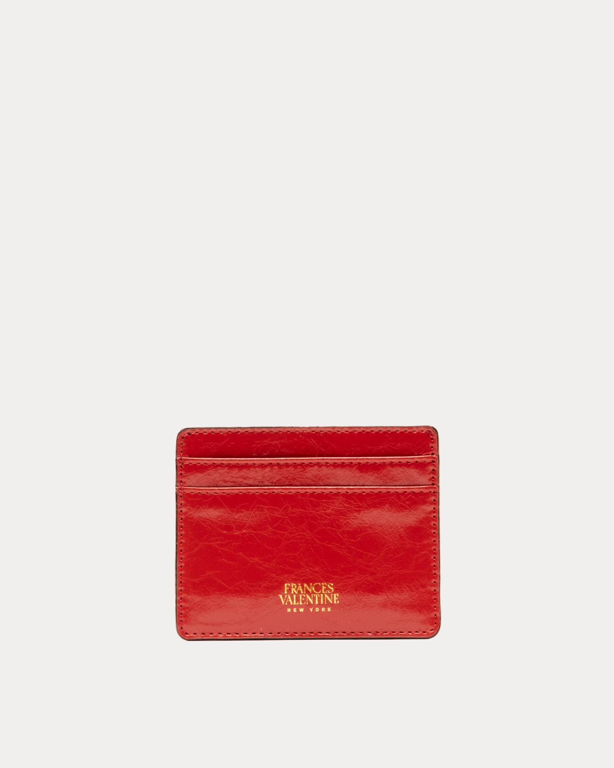 Premium Crinkled Leather Card Holder Wallet - Slim RFID Blocking Credit Card Case for Men & Women - Perfect for Travel, Business, and Everyday Use (Red)