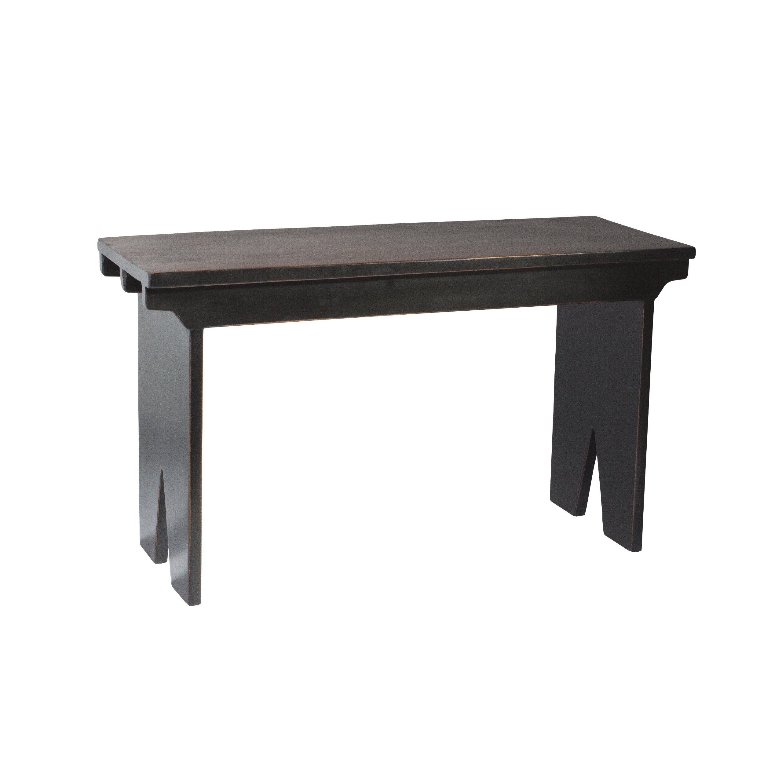 Porthos Home Rustic Black Forked Bench - Farmhouse Style Wooden Entryway Seating for Countryside, Cottage & Garden Decor