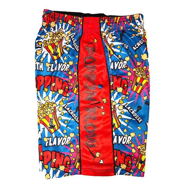 Boys' Flow Popcorn Attack Shorts - Trendy Kids' Athletic Shorts for Running, Basketball & Play - Comfortable & Breathable Activewear for Boys