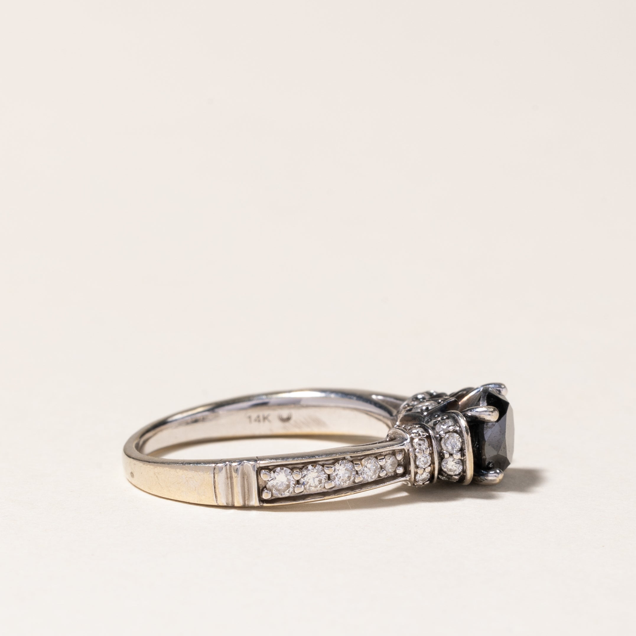 1.00ct Black & White Diamond Engagement Ring for Women | 0.604ctw Wedding Band | Size 7 | Perfect for Proposals, Anniversaries & Special Occasions