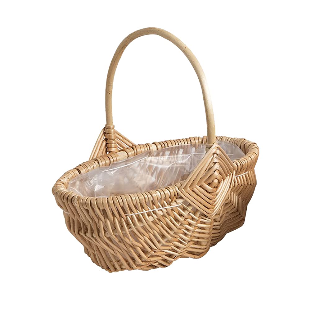 iFUNDOM Hand Knitted Wooden Easter Basket - 1pc Farmhouse Style Storage for Fruits, Bread, Vegetables & Easter Eggs | Perfect for Easter Decor, Kitchen Organization & Farmhouse Home Decor