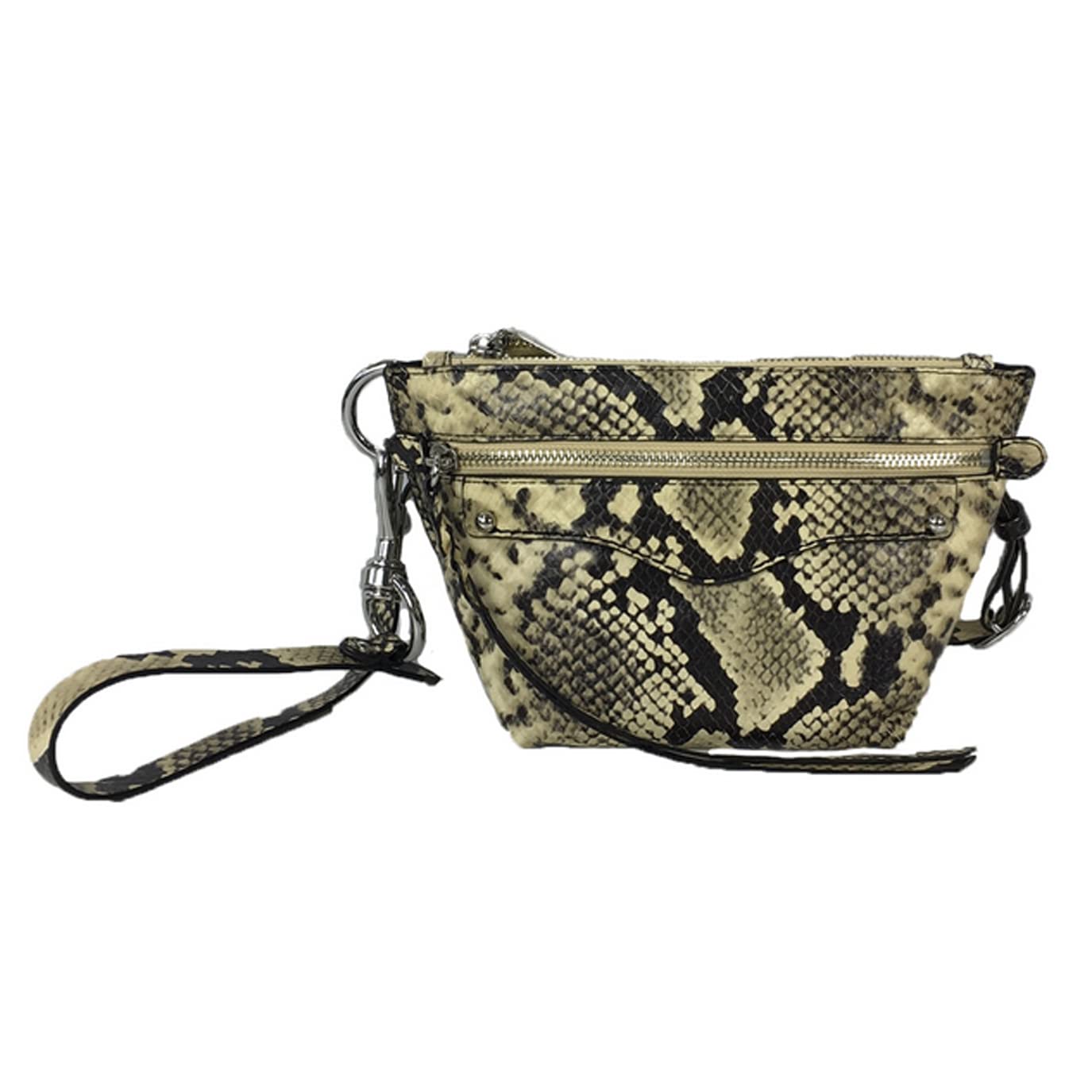 Rebecca Minkoff Women's Hayden Snake Embossed Leather Crossbody Belt Bag in Butter Multi - Stylish Hands-Free Purse for Travel, Concerts & Everyday Use
