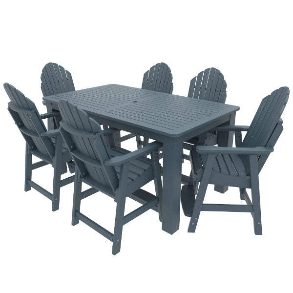 Muskoka 7-Piece Counter Bistro Dining Set - Patio Bar Height Table & Stools for Outdoor Entertaining & Small Space Dining