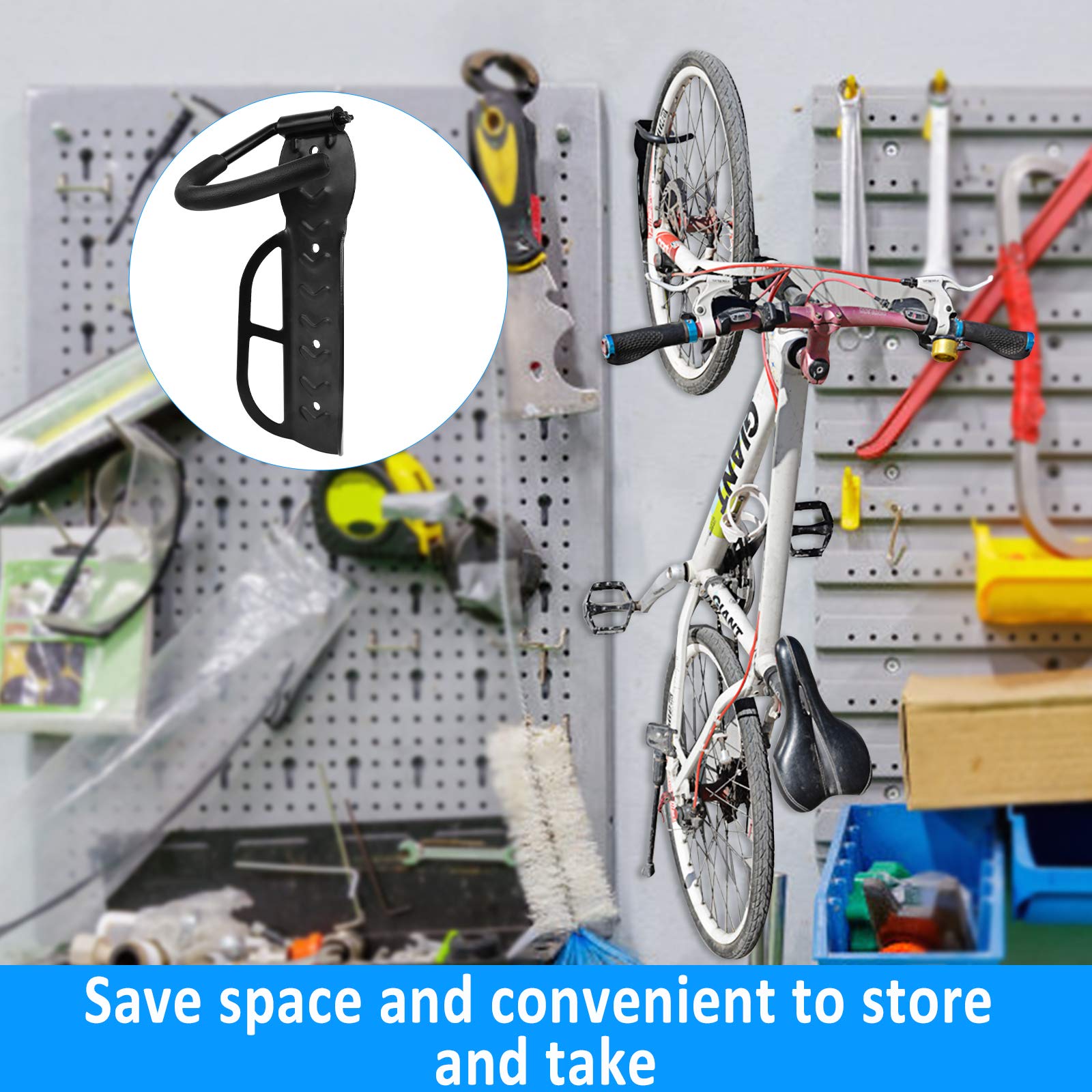 Heavy Duty Bike Wall Mount Hook Rack - 1 Pack Vertical Bicycle Storage Hanger with Screws for Garage & Indoor Use | Secure Bike Organizer for Home, Apartment, Cycling Enthusiasts | Black