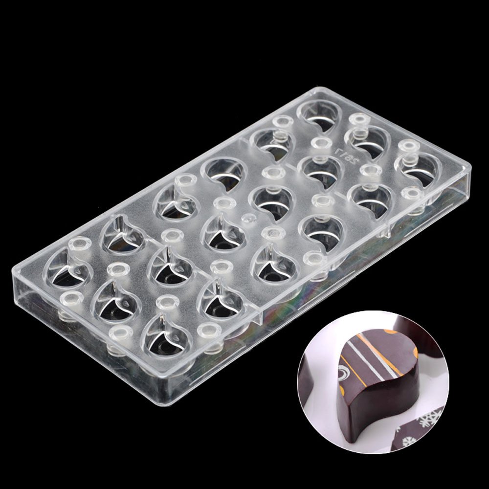 Premium Polycarbonate Chocolate Transfer Sheet Mold - DIY Handmade Magnetic Chocolate Candy Mould for Baking, Cake Decorating & Candy Making - Drip Shaped Design (19348) - Perfect for Home Bakers, Professional Chefs & Chocolate Lovers