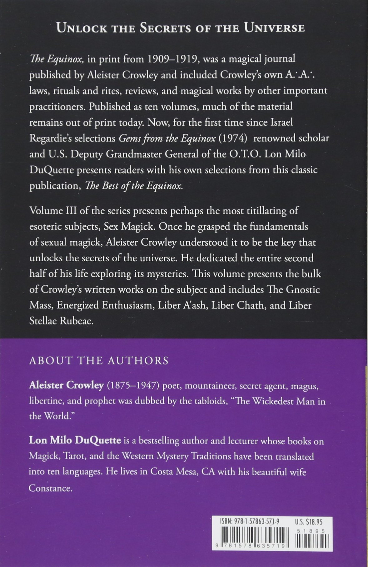Best of the Equinox Vol. 3: Sex Magick - Occult Book for Rituals, Ceremonies & Spiritual Practices | Perfect for Wicca, Thelema & Magick Studies
