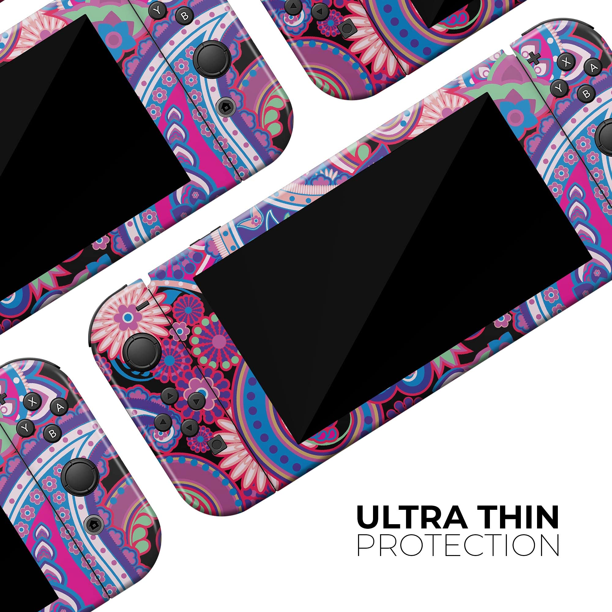 Nintendo Switch Pro Controller Skin - Scratch-Resistant Removable Vinyl Wrap Cover with Vibrant Purple Paisley Design | Protective Decal for Gaming Accessories | Perfect for Travel, Home Use & Gift Giving