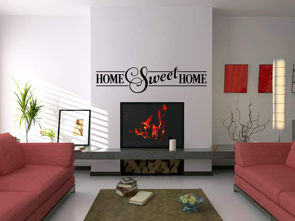 Home Sweet Home Quote Vinyl Wall Decal Sticker - Removable Home Decor Art in Violet (49x12 inches) - Perfect for Living Room, Bedroom & Nursery Wall Decor