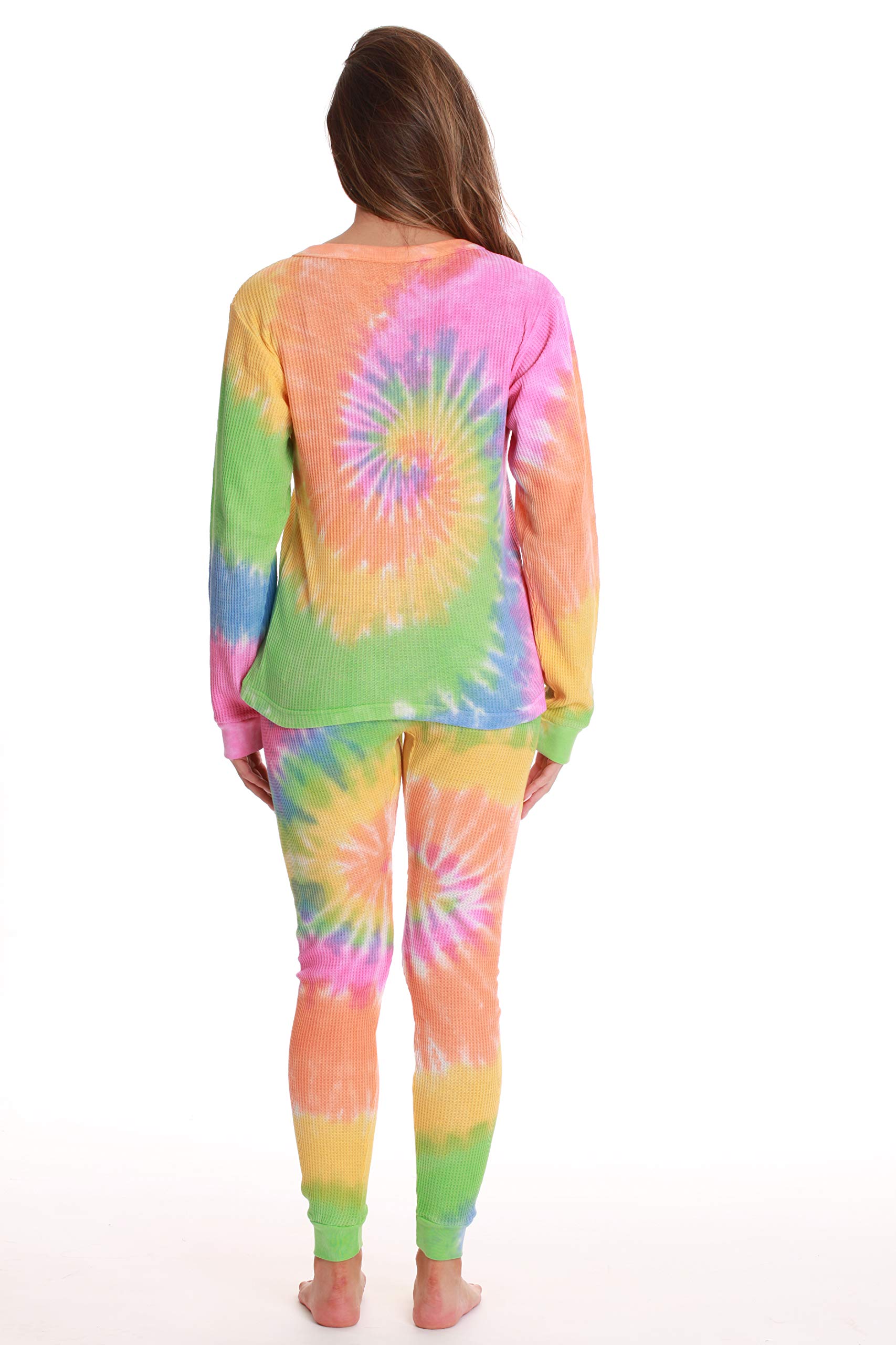 Just Love Women's Tie Dye Two-Piece Thermal Pajama Set - Cozy Winter Sleepwear for Cold Nights & Lounging at Home