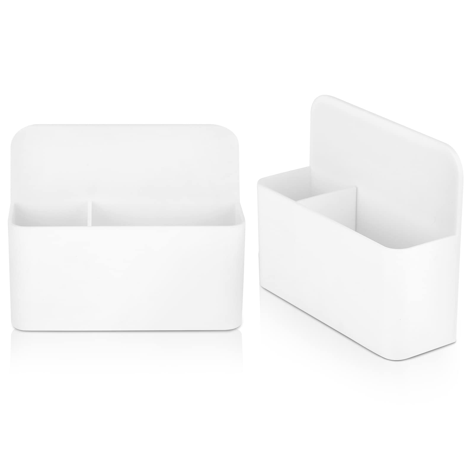 Vetoo 2 Pack Magnetic Pencil and Marker Holder - White Plastic Organizer for Office, School, or Workshop - Perfect for Fridge, Whiteboard, and Metal Surfaces