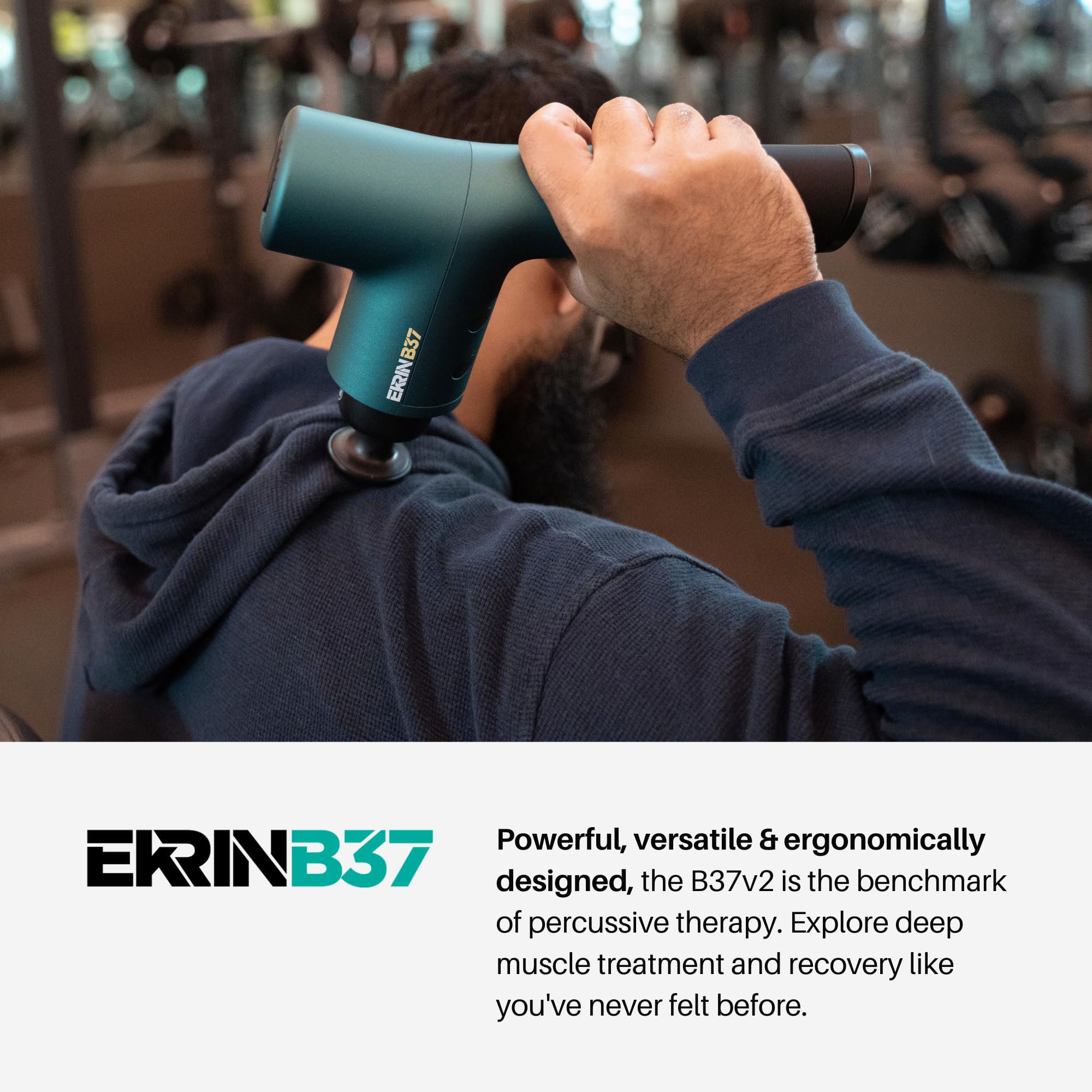 Ekrin Athletics B37v2 Massage Gun - Professional Deep Tissue Massager with 5 Speeds & 4 Attachments - High-Powered Brushless Motor for Muscle Pain Relief - Ultra Quiet & Ergonomic Handheld Massager for Athletes, Gym Recovery & Home Relaxation