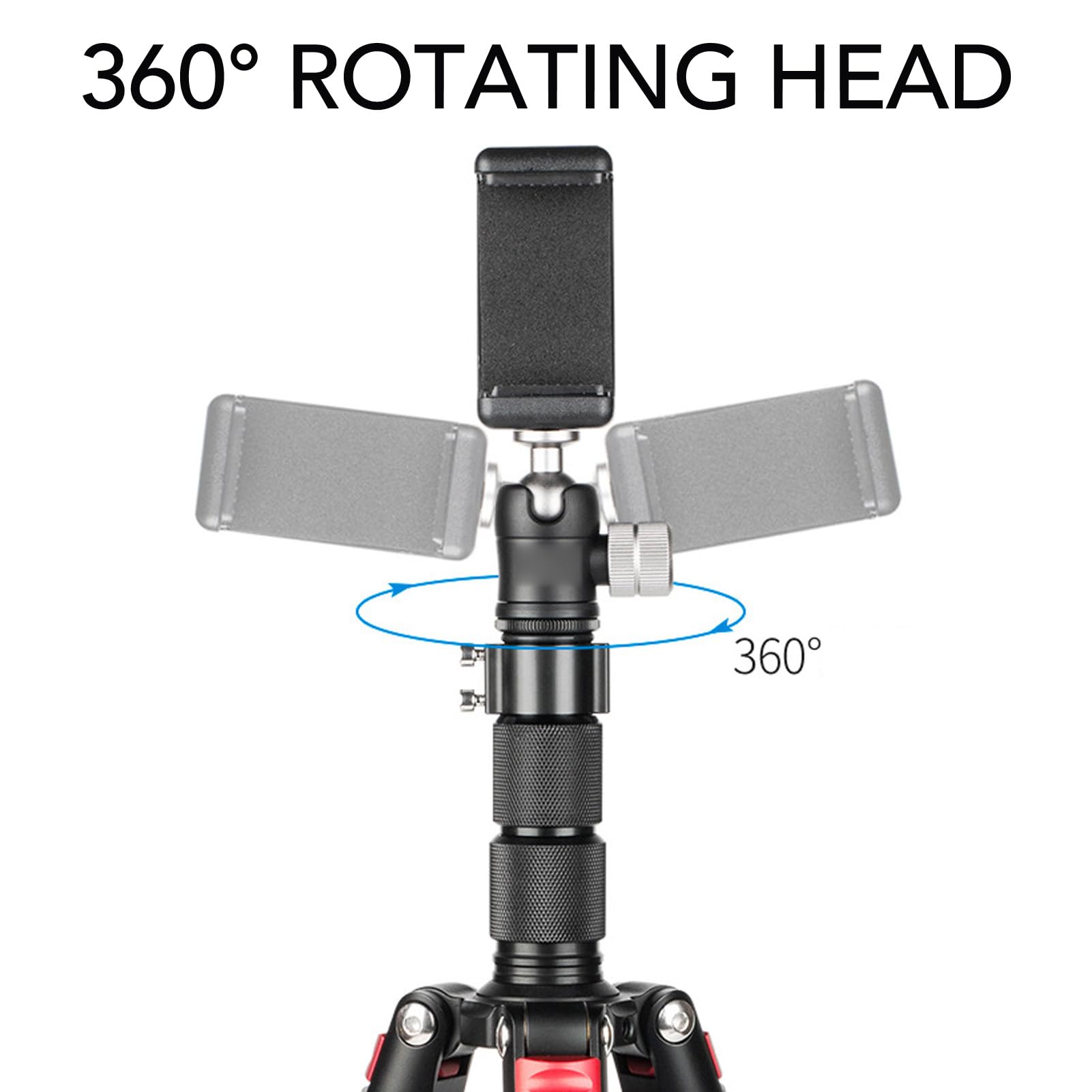 59in Cell Phone Tripod with 20mm Metal Ball Head - Foldable & Portable Camera Stand for iPhone, Android, DSLR - 360° Rotating for Selfies, Vlogging, YouTube Videos, Live Streaming & Photography