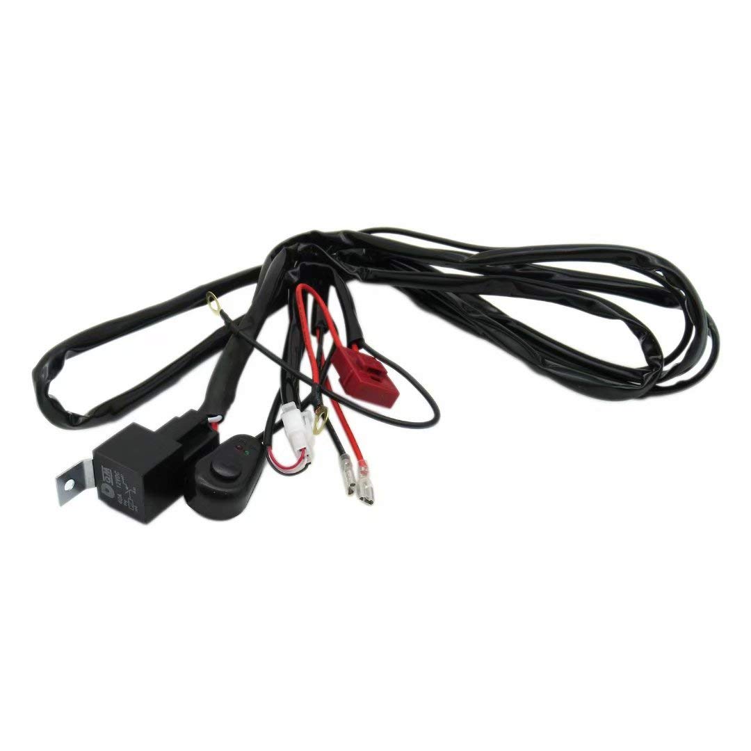 12V 40Amp LED Light Bar Wiring Harness Kit with ON/OFF Switch & 16AWG Fuse Relay - Universal for Driving Lights, Fog Lights, Work Lights - Perfect for Off-Road Trucks, ATVs, UTVs & Marine Applications