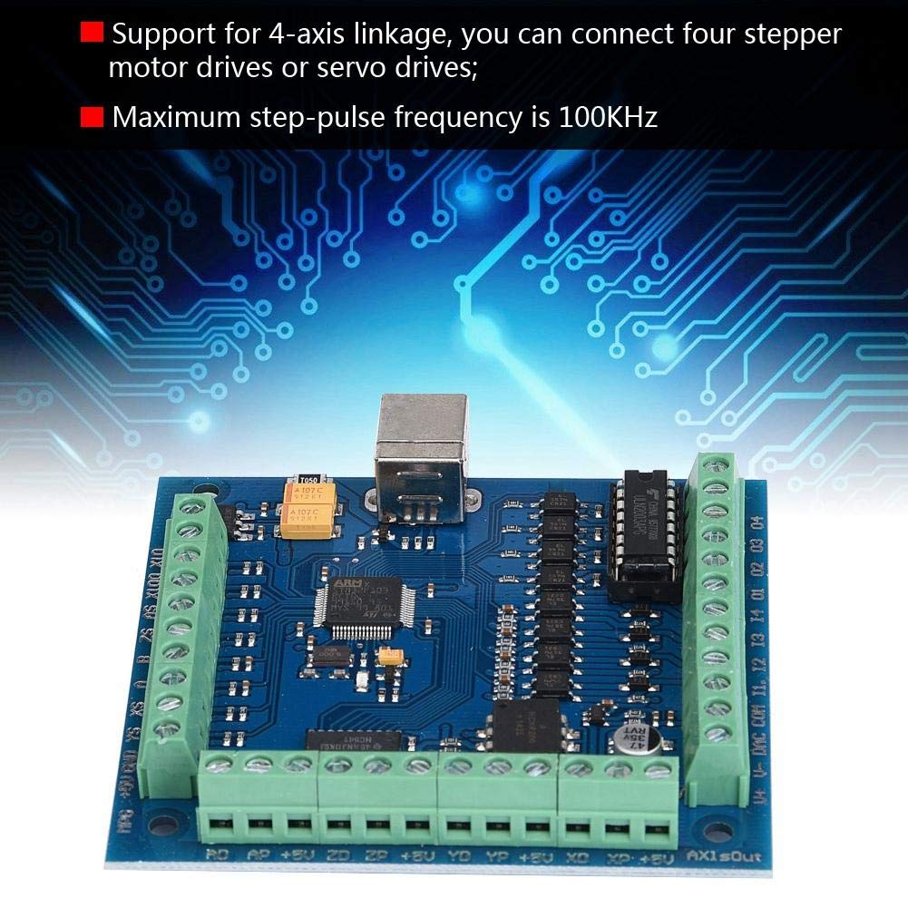 100KHz 4-Axis USB CNC Motion Controller Card for Engraving Machines - Perfect for DIY CNC Routers, Laser Cutters, and Woodworking Projects
