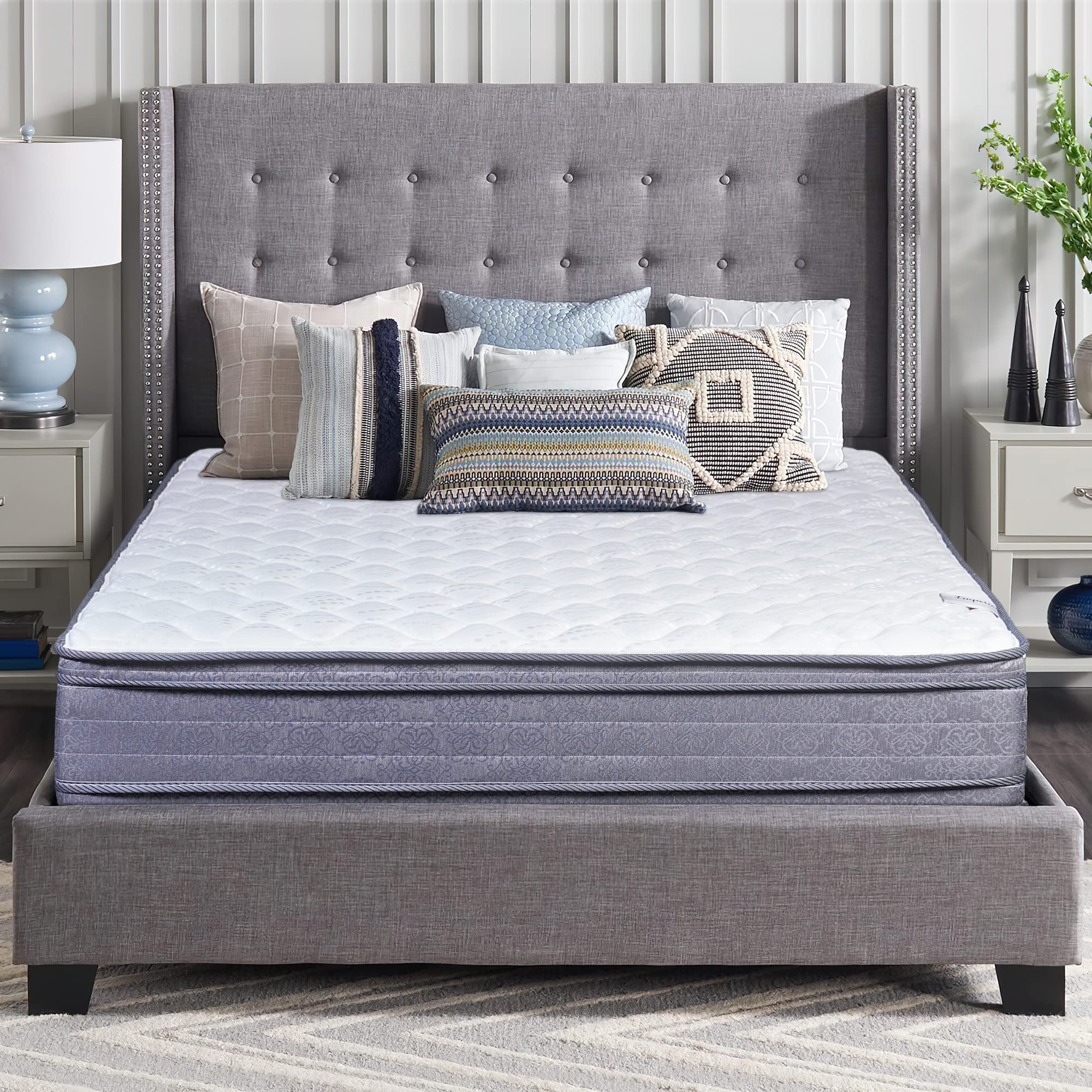 Treaton 12-Inch Hybrid Euro Top Mattress - Medium Plush, Double-Sided, Foam Encased for Back Pain Relief & Better Sleep - Twin Size | Perfect for Guest Rooms, Dormitories & Small Bedrooms