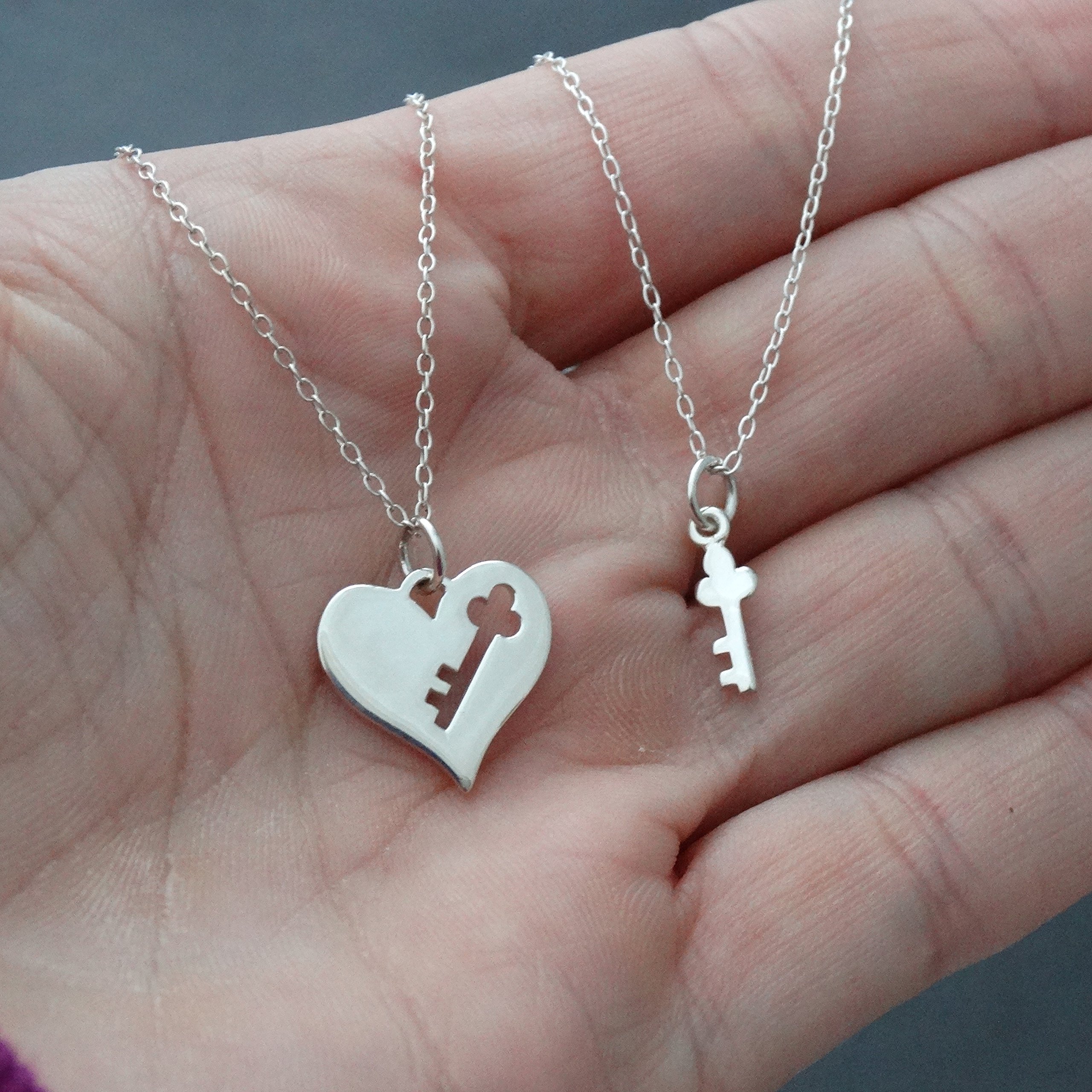 FashionJunkie4Life Sterling Silver Love Heart Pendant Necklace for Women - 18