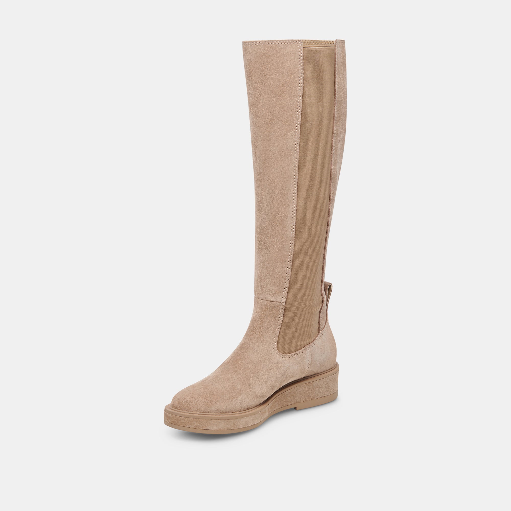 EAMON H2O Wide Calf Boots for Women - Almond Suede Waterproof Winter Boots | Comfortable & Stylish for Rainy Days, Snow & Outdoor Activities