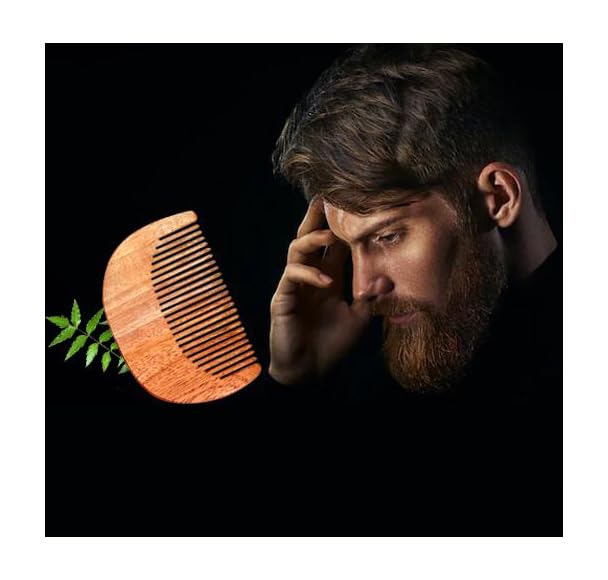 Organic Neem Wood Hair Comb Set for Women & Men - Natural Wooden Comb for Hair Growth & Scalp Care - Kachi Neem Wood Kangi Comb for Healthy Hair - Perfect for Daily Hair Care & Styling at Home, Office & Travel