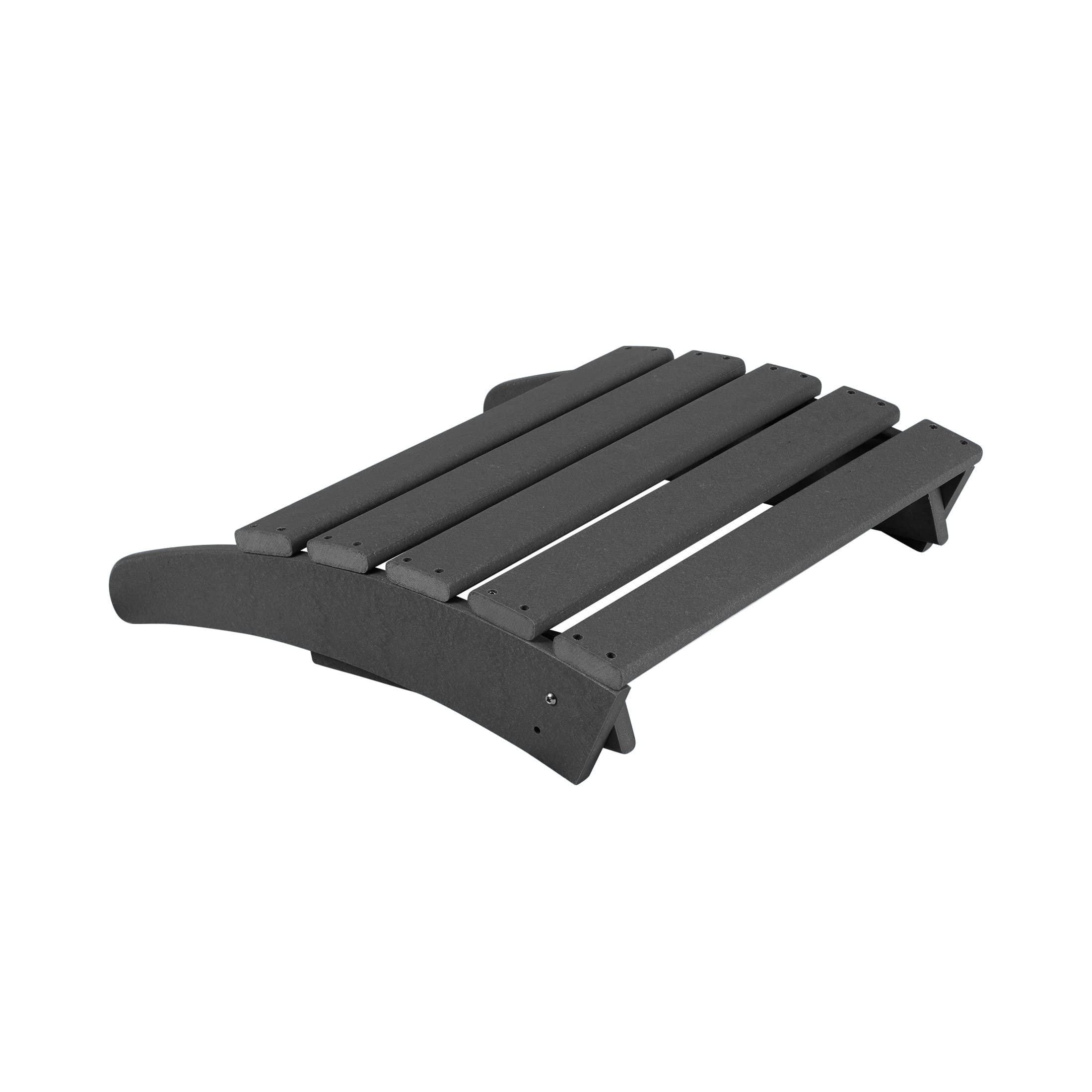 WO Home Furniture Adirondack Ottoman Outdoor Patio Footrest - 13.5 Inch Folding Footstool for Adirondack Chairs - Gray - Perfect for Backyard, Garden, and Poolside Relaxation