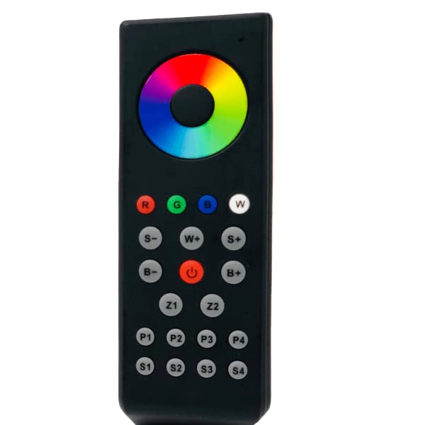 Wireless RGBW 4 Channel LED Controller with Handheld Remote - RF & DMX Compatible for 3528/5050 RGBW LED Strip Lights (12-24V DC) - Perfect for Home Theater Lighting, Stage Effects, and Architectural Accent Lighting