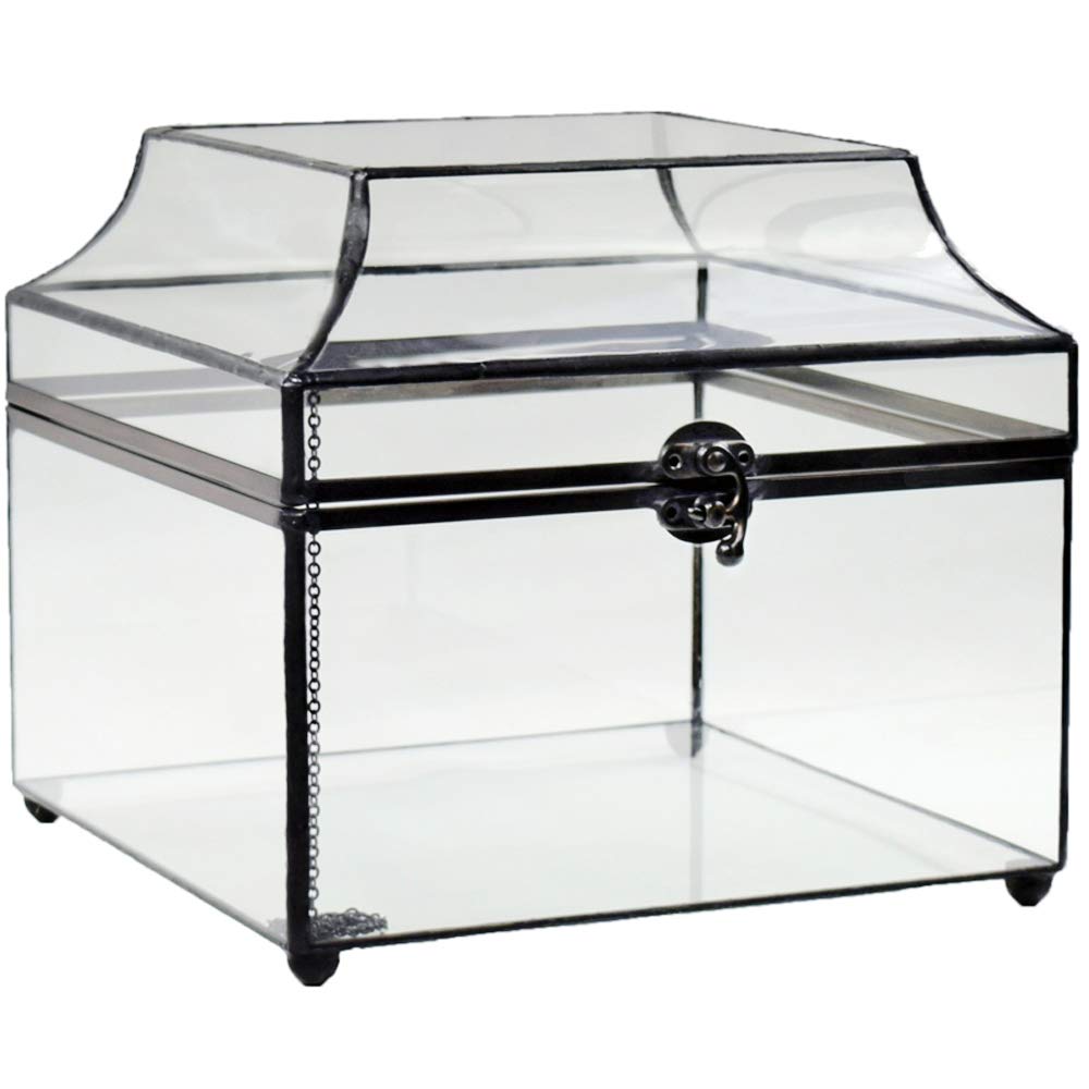 J Devlin - Large Clear Glass Display Case for Wedding Cards, Keepsakes & Decorative Storage - 600 Size - Perfect for Wedding Receptions, Anniversary Gifts & Home Decor Display