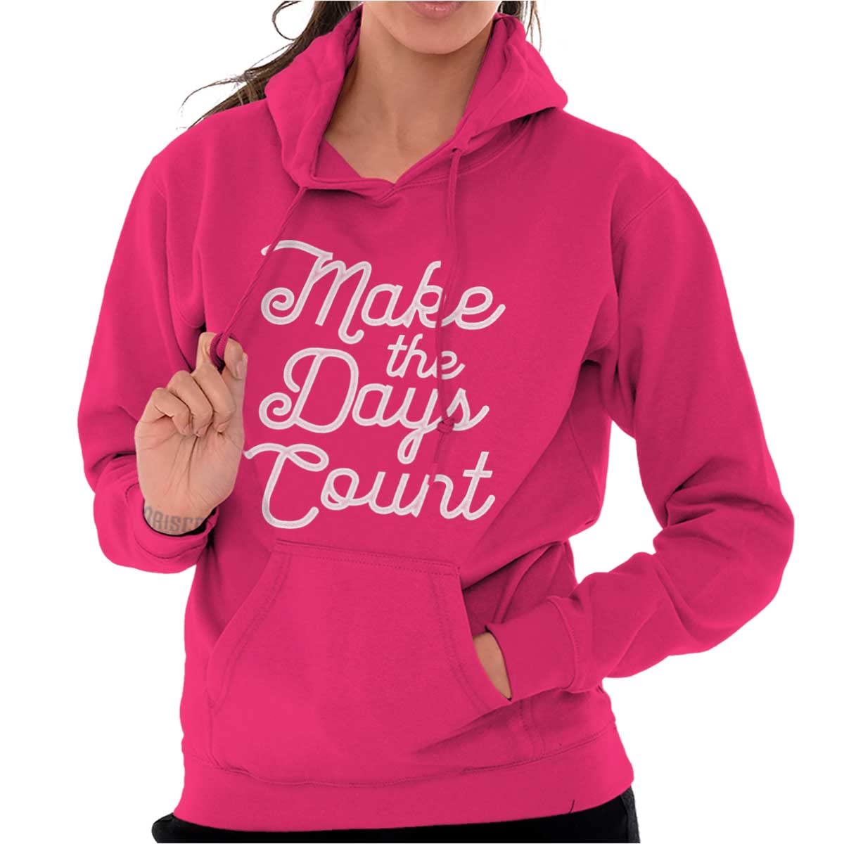 Inspirational Hoodie Sweatshirt for Women - Motivational 'Make the Days Count' Quote - Cozy Pullover for Casual Wear, Gym, and Outdoor Activities