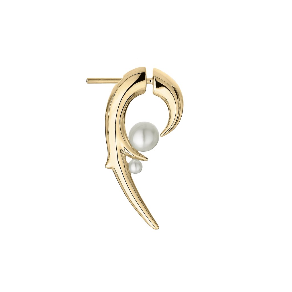 Yellow Gold Hooked Pearl Earrings - Elegant Dangle Earrings for Women | Perfect for Weddings, Parties & Special Occasions