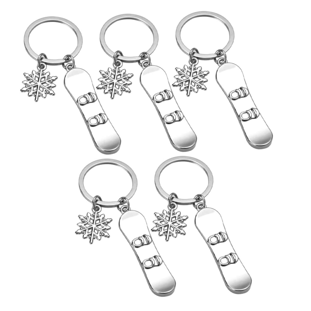 GAROZATION 20 Pcs Zinc Alloy Ski Keychain - Adorable Winter Sports Pendant for Backpacks, Luggage & Gift Giving (Skiing, Snowboarding, Christmas Decor)