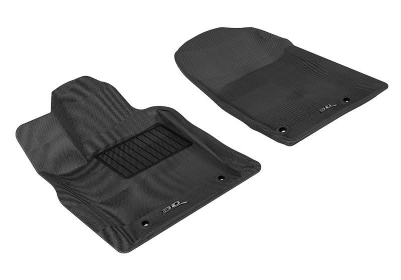 3D MAXpider Kagu All-Weather Floor Mats for 2013-2020 Dodge/Jeep Grand Cherokee & Durango - 1st Row, Black - Durable Car Floor Liners for SUV Protection & Easy Cleaning