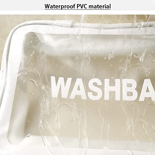 RP MALL Multipurpose Transparent PVC Zipper Cosmetic Travel Wash Bag - Waterproof Toiletry Makeup Organizer Pouch for Women & Girls - Perfect for Travel, Gym, Beach & Daily Essentials Storage
