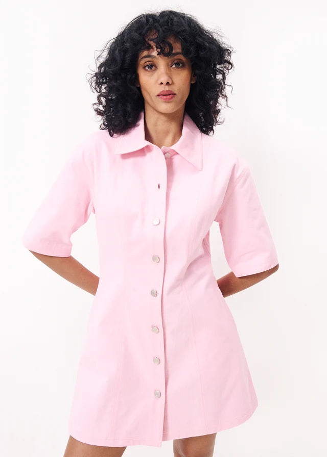 Ellyne Short Sleeve Dress for Women - Flowy Pink Summer Dress, Casual & Party Wear, Perfect for Beach, Vacation, and Date Nights